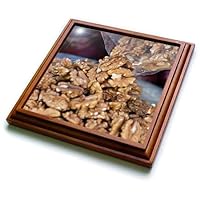 3dRose Alexis Photography - Food Walnut - Image of Walnut kernels. Fresh Seeds are Added to a Pile of Products - 8x8 Trivet with 6x6 Ceramic Tile (trv_319930_1)