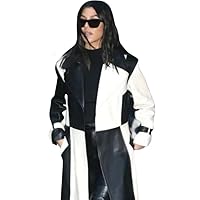 DSL - Elegant Women's Leather Trench Coat - Classic Style Long Jacket