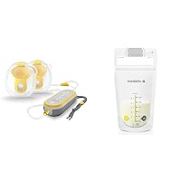 Medela Freestyle Hands-Free Breast Pump Bundle with PersonalFit Flex Kit and 200 Count 6 Ounce Breastmilk Storage Bags