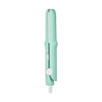 Mini Curling Iron Hair Straightener 6.7 x 0.79 inch Portable Multifunction Ceramic Fast Heating Bangs Hair Curler Flat Iron Curling Wand Women Hair Styling Tool Green