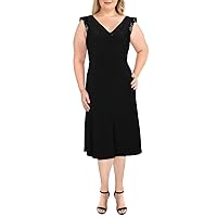Ralph Lauren Sequined Flutter-Sleeve Dress, Black, Size 2