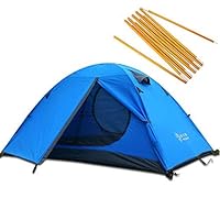 3 season 2-person Double Layer Waterproof Dome Backpacking Tent Aluminum Rod Windproof for Camping Hiking Travel Climbing