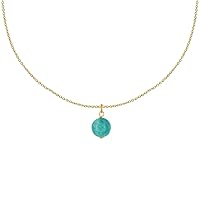 Gold Plated Necklace Amazonite Pearl Pendant