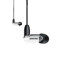 Shure AONIC 3 Wired Sound Isolating Earbuds, Clear Sound, Single Driver with BassPort, Secure in-Ear Fit, Detachable Cable, Durable Quality, Compatible with Apple & Android Devices - White