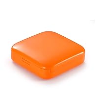 Portable Two-Grid Push-Pull Pill Box Dustproof Square Packing Sealed Storage Small Medicine Case Drug Tablet Container (Color : Orange)