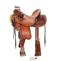Wade Tree A Fork Premium Western Leather Roping Ranch Work Horse Saddle, Size 14