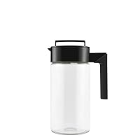 Takeya Patented and Airtight Pitcher Made in the USA, BPA Free Food Grade Tritan Plastic, 1 qt, Black