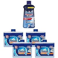 Bundle of Finish Jet-Dry Rinse Aid, Dishwasher Rinse Agent and Drying Agent, 23 fl oz, Packaging may vary + Finish Dishwasher Cleaner - Liquid Fresh 4x8.45 oz.