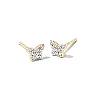 Kendra Scott Butterfly 14k Yellow Gold Stud Earrings in White Diamond, Fine Jewelry for Women