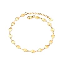 Stainless Steel Round Shape Anklet Bracelet For Girls Anklet Valentine's Day Jewelry Gift praia acessórios