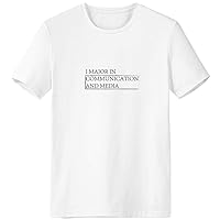 Quote I Major in Communication and Media T-Shirt Workwear Pocket Short Sleeve Sport Clothing
