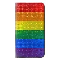 RW2683 Rainbow LGBT Pride Flag PU Leather Flip Case Cover for iPhone 14 Pro Max