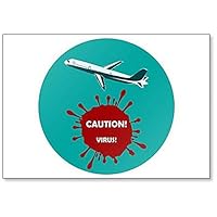 Aircraft - Caution. Virus. - Illustration Fridge Magnet