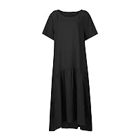Women's Petite Summer Dresses Dresses Short Sleeve Dress Plus Size Maxi Dress Sun Dresses