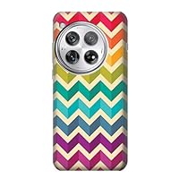 jjphonecase R2362 Rainbow Colorful Shavron Zig Zag Pattern Case Cover for OnePlus 12