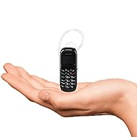Mini Small Mobil Cell Phone L8star BM70 Bluetooth Handset 0.66 inch Unlocked Bluetooth Earphone Dialer Support SIM Card(Black)