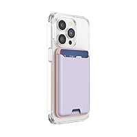 PopSockets Softgoods Phone Wallet and Adapter Ring for MagSafe, Phone Card Holder, Wireless Charging Compatible, Wallet Compatible with MagSafe® - Lavender