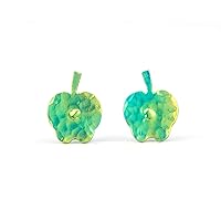 Apple stud earrings, food jewelry fruit, apple earrings titanium, teacher gift for her, fruit earrings hammered, teacher appreciation gift, cute posts healthy 0.001
