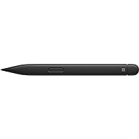 Microsoft Surface Slim Pen 2 Matte Black - Bluetooth 5.0 Connectivity - 4,096 points of pressure sensitivity - Create in real time with zero force inking - Take notes naturally with haptic motor - Sha
