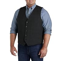 Oak Hill by DXL Men's Big and Tall Reversible Windowpane/Solid Vest