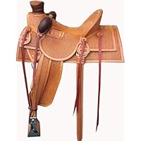 A Fork Wade Tree Bucking Rolls are Attached Premium Western Leather Roping Ranch Work Equestrian Horse Saddle, Size 14