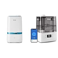 Humidifiers for Bedroom, Blue & Humidifiers for Bedroom Large Room Home, 6L Top Fill Cool Mist Air Ultrasonic for Plants Indoor, Quiet Easy Clean, Gray