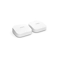 Certified Refurbished Amazon eero Pro 6E mesh Wi-Fi router | Fast and reliable gigabit + speeds | connect 100+ devices | Coverage up to 4,000 sq. ft. | 2-Pack, 2022 release
