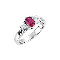 Solid Platinum Ruby and Diamond Ring Band (Width = 6mm) - Size 7
