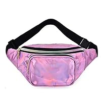 Cute Holographic Outdoor Sports Travel Fanny Pack for Women Fashion Rave Shiny Festival Waist Pack Hip Bag