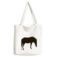 Black Pinto Animal Portrayal Tote Canvas Bag Shopping Satchel Casual Handbag