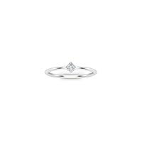 0.30 Ctw Princess Cut Simulated Diamond Solitaire Engagement Wedding Womens Ring 14K White Gold Plated