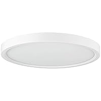 Sunlite 81206 7-Inch LED Round Mini Panel Light Fixture, 12 Watts (100W=), 750 Lumens, 3000K Warm White, 120 Volts, 90 CRI, Dimmable, ETL Listed, White, for Hallways, Living Room & Office Use