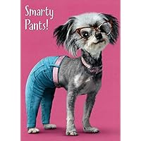 Smarty Pants Dog Wearing Blue Jeans Humorous : Funny Graduation Card for Her