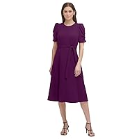 DKNY Women's Jewel Neck Scuba Crepe Dress