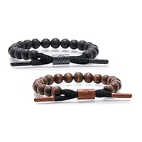Rastaclat Original Hand Beaded Core Collection Adjustable Men’s Bracelets | Set of 2 Beaded Bracelets (Medium/Large)