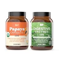 Complete Natural Products Organic Papaya Enzymes 100 Capsules & Digestive Enzymes 100 Capsules Bundle