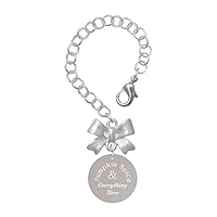 Stainless Steel Pumpkin Spice and Everything Nice Disc - Silvertone Bow Charm Accessory for Tumblers and Thermal Cups