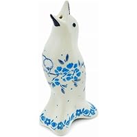 Authentic Polish Pottery Pie Bird in Joyful Doves Design Handmade in Bolesławiec Poland by Ceramika Artystyczna + Certificate of Authenticity