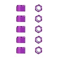10pcs Aluminum Lock Nuts Anodized Colorful Aluminum Hex Nylon Insert Lock Nut Self-Locking Locknut,Purple,M2