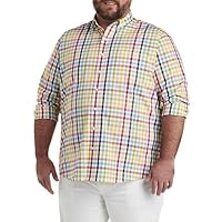 Oak Hill by DXL Men's Big and Tall Small Plaid Sport Shirt