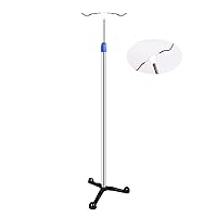 Stand Height Adjustable Drip Stand Stainless Steel Infusion Stand Holder for Hospital and Clinic Intravenous Stand,4 Hooks
