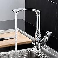 Kitchen Sink Tap for Bar Farmhouse Commercial, Swivel Brass Kitchen Faucet, Sink Faucet, Bathroom Tall Faucet, Sink Basin Mixer Tap, Black/Chrome/Gold/Green/Red/Orange Sink Tap (Ch