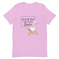 Humorous Duck Animals Cute Chicken Tee Shirt Funny Just A Girl Who Loves 2
