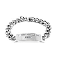 Perfect Chess, I Like Playing Chess and Maybe 3 People, Chess Cuban Chain Bracelet from