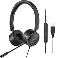 Discover D312U Dual Speaker Headset with USB and 3.5mm Connection- Compatible with Computer Apps Like Microsoft Teams, Zoom, RingCentral, Cisco, Avaya and Cell Phones with a 3.5mm Port