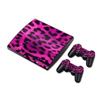 Evinyl Decal Skin/stickers Wrap for Ps3 Slim Play Station 3 Console and 2 Controllers-purple Leopard for Girl