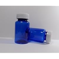 Preferred Vials-Plastic Medical Screw-Top Packer Bottles Wide Mouth Jars Clear Cobalt Blue 5 Ounce 40 Dram Size Package of 25 Units