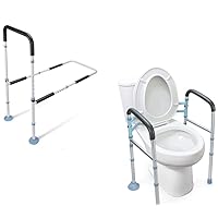 OasisSpace Stand Alone Toilet Safety Rail & Medical Adjustable Bed Assist Rail Handle