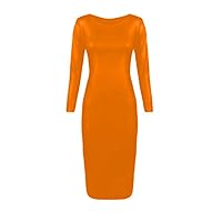 Simple Plus S-6XL Big O-Neck Long Dress Women Long Sleeve Vestido