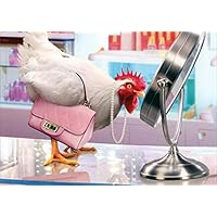 Chicken, Pink Purse and Makeup Mirror StandOuts Pop Up Funny/Humorous Feminine Birthday Card for Her : Woman : Women